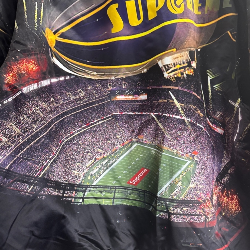 Supreme Mitchell & Ness Stadium Satin Varsity Jacket Size XL - Picture 5 of 9